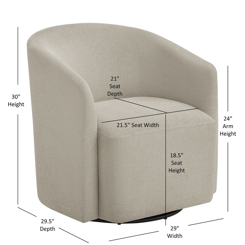 Ardena - Modern Swivel Barrel Chair - R&R Furniture Gallery (Fountain Valley, CA)