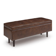 Shay - Large Square Coffee Table Storage Ottoman Mid-Century Style - R&R Furniture Gallery (Fountain Valley, CA)
