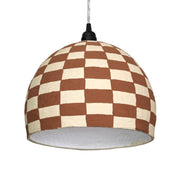 TOV Furniture Taurus cotton mache pendant lamp in white and terracotta with a rounded, textured design for modern lighting.