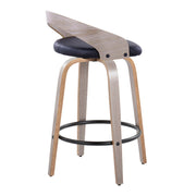 Grotto - Mid Century Modern Fixed Height Counter Stool With Swivel With Round Footrest (Set of 2) - R&R Furniture Gallery (Fountain Valley, CA)