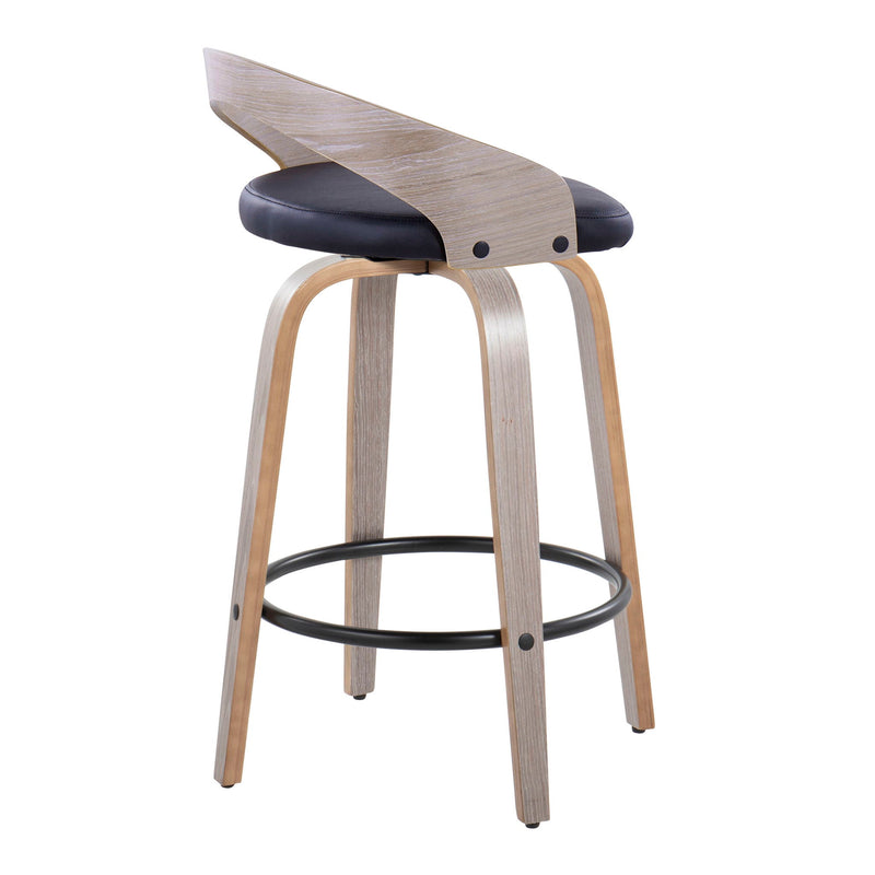 Grotto - Mid Century Modern Fixed Height Counter Stool With Swivel With Round Footrest (Set of 2) - R&R Furniture Gallery (Fountain Valley, CA)