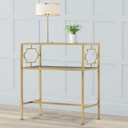 Grifton - Rectangular Glass Accent Table - Antique Gold - R&R Furniture Gallery (Fountain Valley, CA)