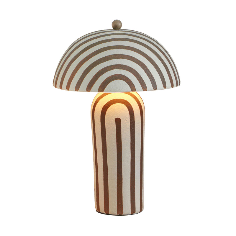 Maiori - Striped Papier Mache Table Lamp - R&R Furniture Gallery (Fountain Valley, CA)