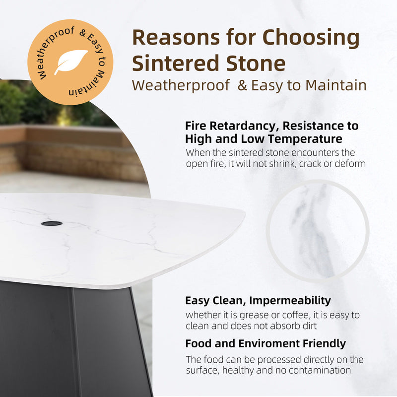 Rounded Square Outdoor Pedestal Dining Table - R&R Furniture Gallery (Fountain Valley, CA)