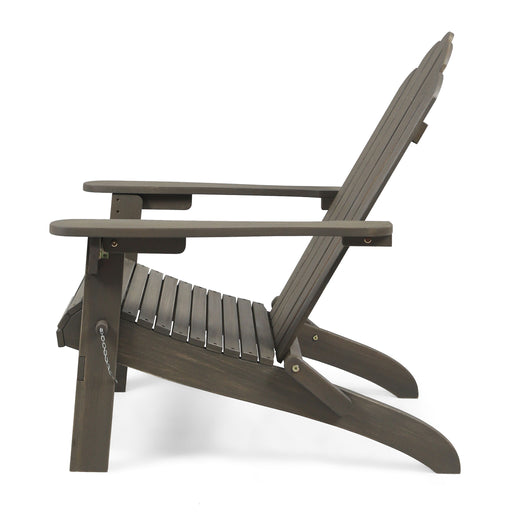 Outdoor Foldable Adirondack Chair With Hand Crafted Details - Gray - R&R Furniture Gallery (Fountain Valley, CA)