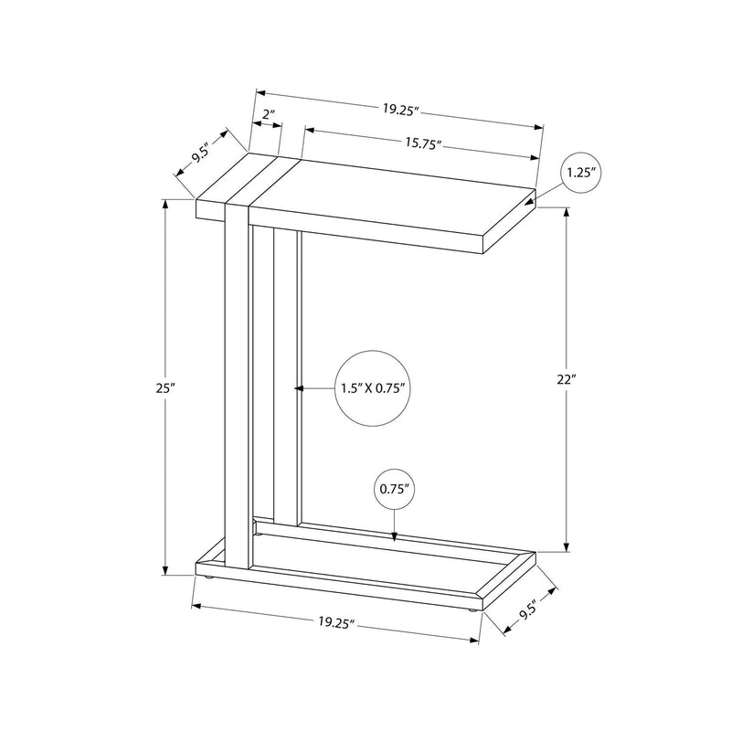 Accent Table, C - Shaped, Contemporary & Modern Stylish Design - R&R Furniture Gallery (Fountain Valley, CA)