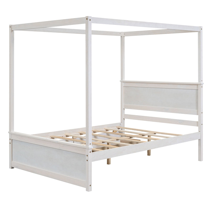 Canopy Platform Bed With Drawers, Support Slats, No Box Spring Needed - R&R Furniture Gallery (Fountain Valley, CA)