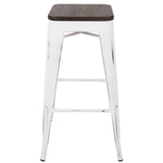 Pair of Lumi Source Oregon contemporary barstools in set, featuring sleek design and comfortable seating, perfect for modern kitchens.