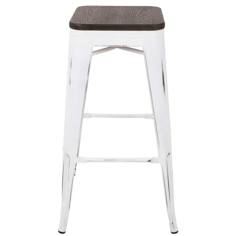 Pair of Lumi Source Oregon contemporary barstools in set, featuring sleek design and comfortable seating, perfect for modern kitchens.