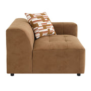 Zoey - Modular - RF Arm Chair With Pillow - Chocolate Suede - R&R Furniture Gallery (Fountain Valley, CA)