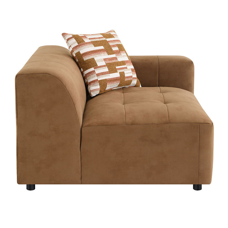 Zoey - Modular - RF Arm Chair With Pillow - Chocolate Suede - R&R Furniture Gallery (Fountain Valley, CA)