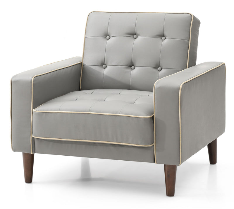 Glory Furniture Andrews futon chair bed in neutral fabric, showing a versatile convertible chair and bed combination.