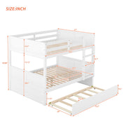 DreamHaus bunk bed with twin size trundle, featuring sturdy wooden frame and space-saving design for kids' bedroom.