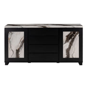 Stacey - Buffet With Storage Drawers And Marble Detailing - Black / Marble - R&R Furniture Gallery (Fountain Valley, CA)