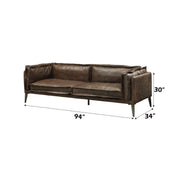 Porchester - Sofa - Distress Chocolate Top Grain Leather - R&R Furniture Gallery (Fountain Valley, CA)