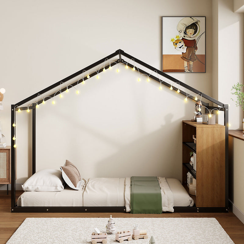 Bed House Frame With Shelves And Lights - R&R Furniture Gallery (Fountain Valley, CA)