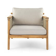 Noble House Sumbawa outdoor club arm chair with cushioned seat and backrest, ideal for patio or garden relaxation.