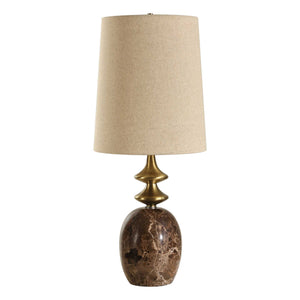 Percy - Marble Buffet Lamp - Brass / Brown