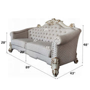 Vendome II - Sofa With 6 Pillows - Two Tone Ivory Fabric & Antique Pearl - R&R Furniture Gallery (Fountain Valley, CA)
