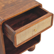Open Woven Bedside Table, 1 Drawer - Chestnut - R&R Furniture Gallery (Fountain Valley, CA)