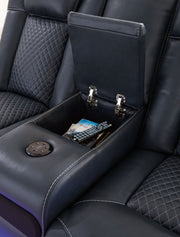 Fyne-dyme - Power Reclining Loveseat With Console/Adj Hdrst - R&R Furniture Gallery (Fountain Valley, CA)