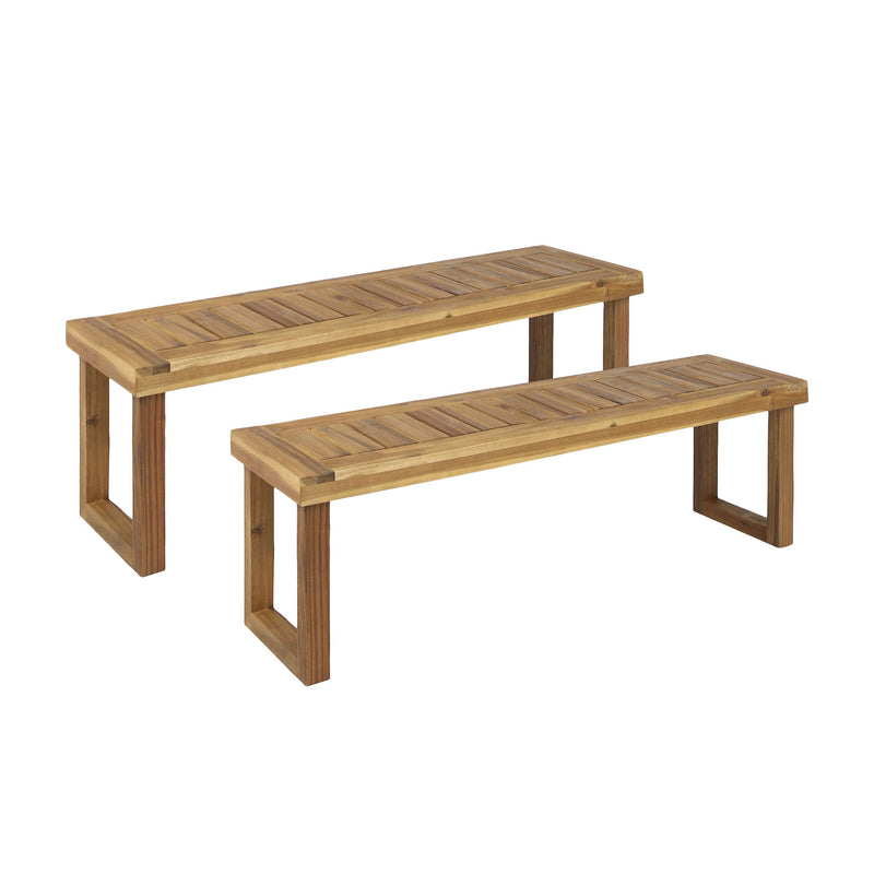 Noble House Nestor bench with wooden seat and metal legs, ideal for entryway or living room decor.