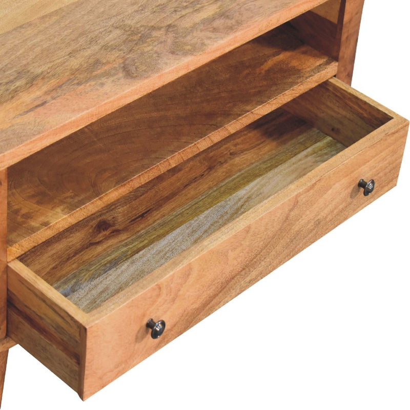 Modern Mini Rounded Entertainment Unit - Oak - R&R Furniture Gallery (Fountain Valley, CA)