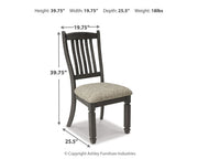 Tyler Creek - Dining UPH Side Chair (Set of 2) - Slatback - Black / Grayish Brown - R&R Furniture Gallery (Fountain Valley, CA)