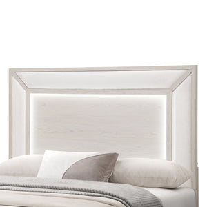 Ciara - King Bed With LED Panel Headboard, Low Profile Design - Beige