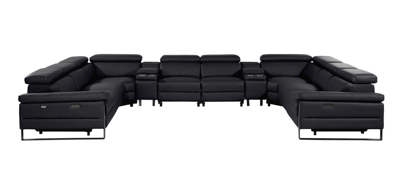1246 - 10-Piece U-Shaped Modular Power Reclining Sectional With 4 Power Recliners And Power Headrests