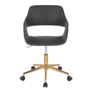 Lumi Source Margarite contemporary task desk chair with a cushioned seat and backrest, black frame and modern design.