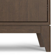 Simpli-Home Harper 2-door walnut brown sideboard buffet with sleek design and spacious storage.