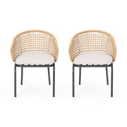 Outdoor Wicker Chair With Powder Coated Iron Legs - R&R Furniture Gallery (Fountain Valley, CA)