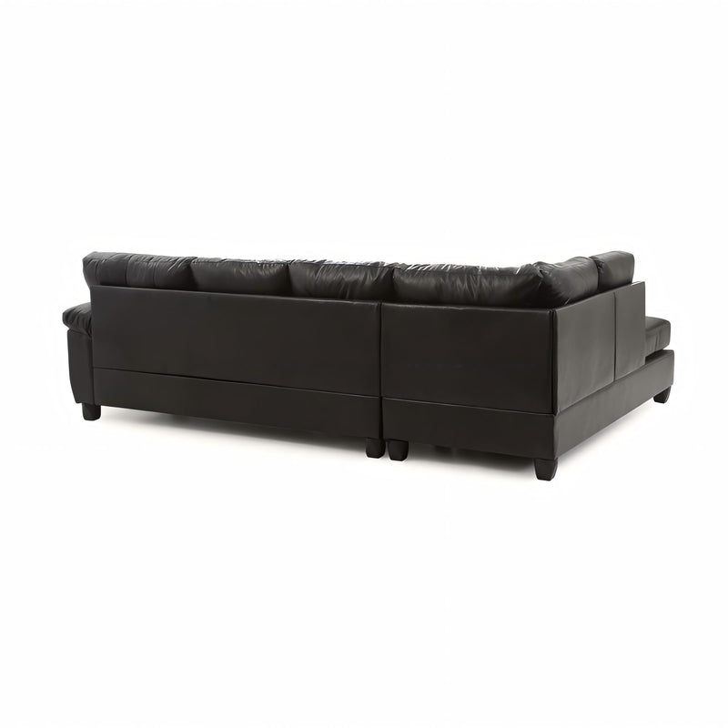 Glory Furniture Gallant stationary sectional sofa with plush cushions and modern design, shown in a spacious living room setting.