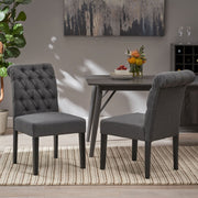 Broxton - Tuft Dining Rolltop Chairs With Button Tufted Backrest (Set of 2) - R&R Furniture Gallery (Fountain Valley, CA)