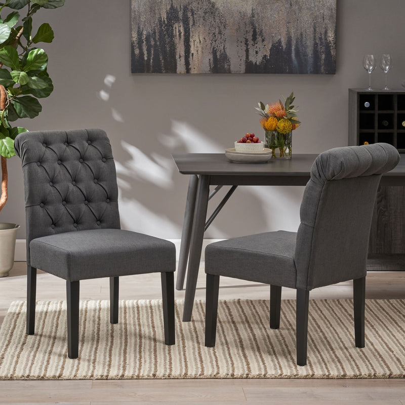Broxton - Tuft Dining Rolltop Chairs With Button Tufted Backrest (Set of 2) - R&R Furniture Gallery (Fountain Valley, CA)
