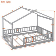Bed House Bed Frame With Fence - R&R Furniture Gallery (Fountain Valley, CA)