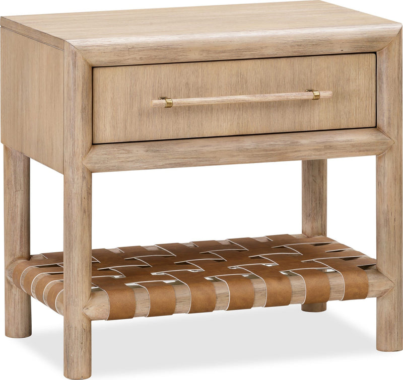 Dorsey One Drawer USB-charging Nightstand in Granola