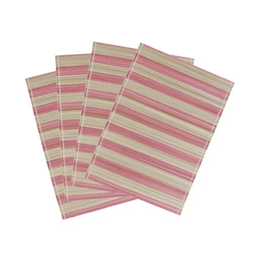Set of four TOV Furniture Jora bamboo placemats with natural woven texture for dining table decor.