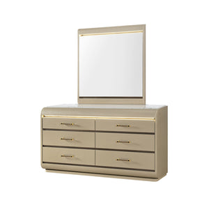 Gigi - Mirror With LED Lights, Large Scale Design For Dressers - Gold