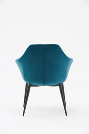 Wilson Modern Teal Velvet & Black Dining Chair — view 4