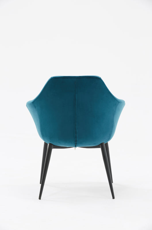 Wilson Modern Teal Velvet & Black Dining Chair — view 4