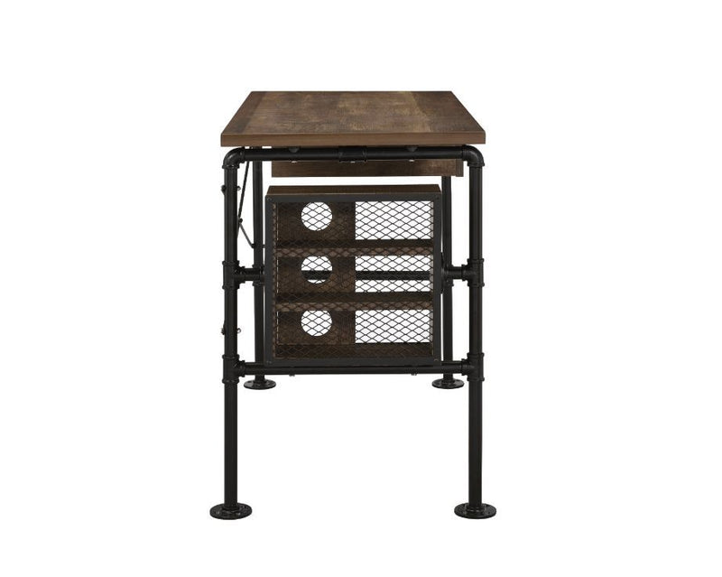 Endang - Writing Desk - Weathered Oak & Black - R&R Furniture Gallery (Fountain Valley, CA)