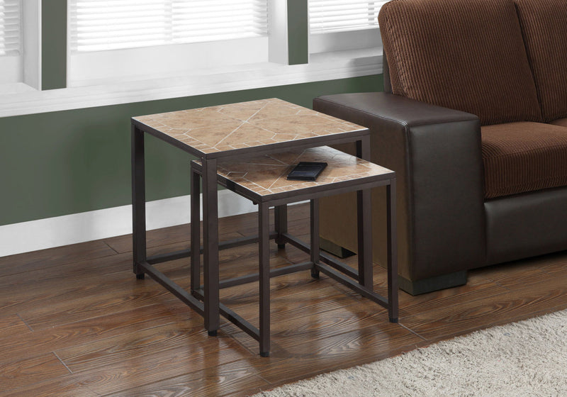 Nesting Table, Space-Saving Design Transitional (Set of 2) - R&R Furniture Gallery (Fountain Valley, CA)