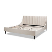 Aspen - King Vertical Tufted Headboard Platform Bed Set - Light Beige - R&R Furniture Gallery (Fountain Valley, CA)
