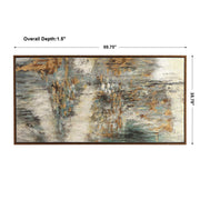 Abstract beige canvas art titled "Behind The Falls" by Uttermost featuring flowing, textured brushstrokes on a modern wall decor piece.