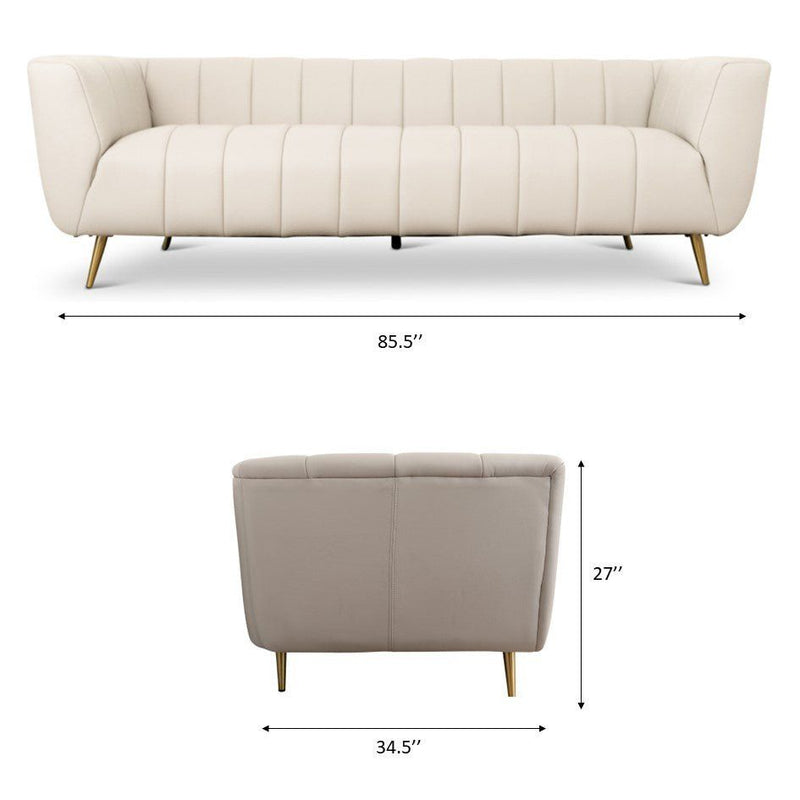 Lamattina - Genuine Italian Channel Tufted Sofa - R&R Furniture Gallery (Fountain Valley, CA)