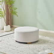 Round Ottoman, Minimalist Footstool - White - R&R Furniture Gallery (Fountain Valley, CA)