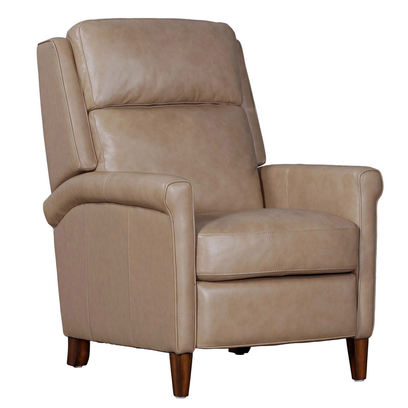 Parker Living Northfield Power Cordless High Leg Recliner in neutral fabric, showing armrests and plush cushioning.