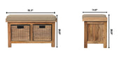 Rattan Basket Linen Bench - Brown - R&R Furniture Gallery (Fountain Valley, CA)